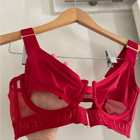 NWOT Lounge Luna Red Lingerie Set 32C and small - Picture 4 of 11